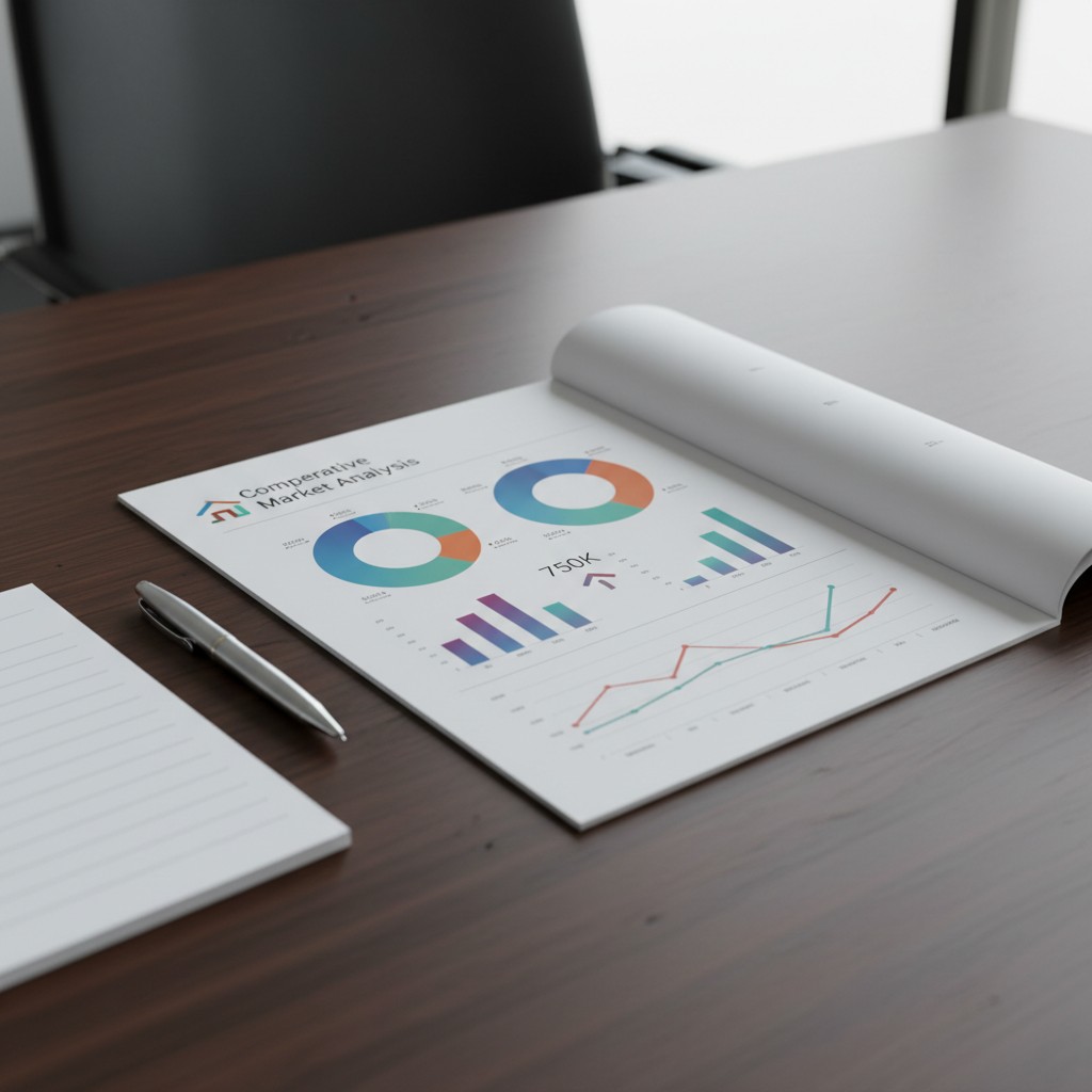 A chart displaying comparative market analysis with various bar graphs and detailed graphs.